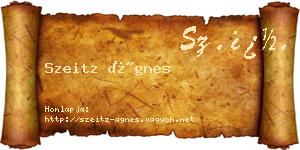 Szeitz Ágnes névjegykártya